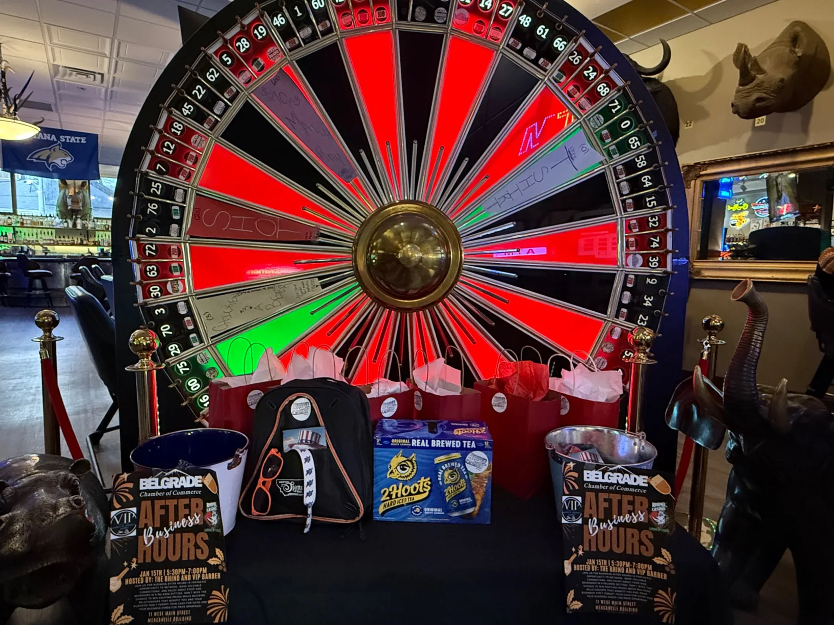 Rhino Casino prize wheel on the gaming floor
